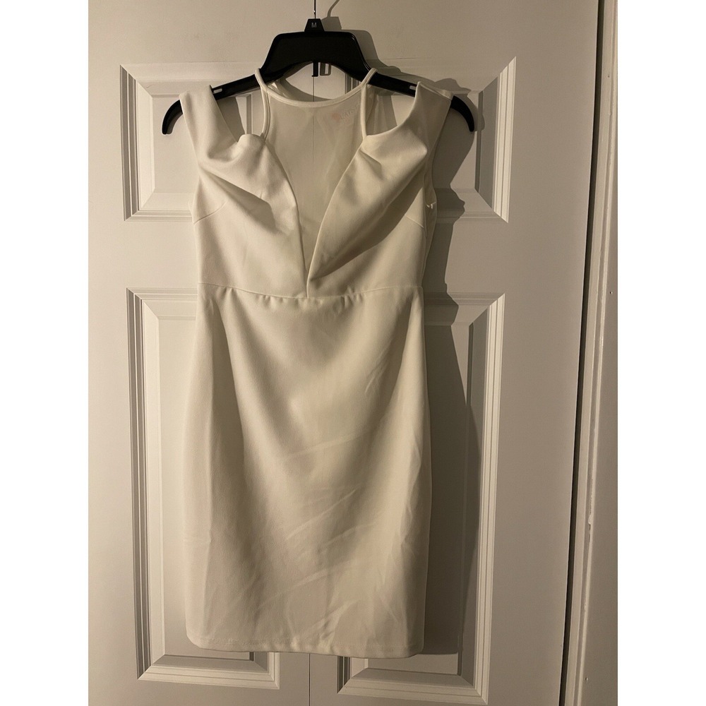 L'atiste by Amy Cold Shoulder A Line Mini Dress medium White new with tags